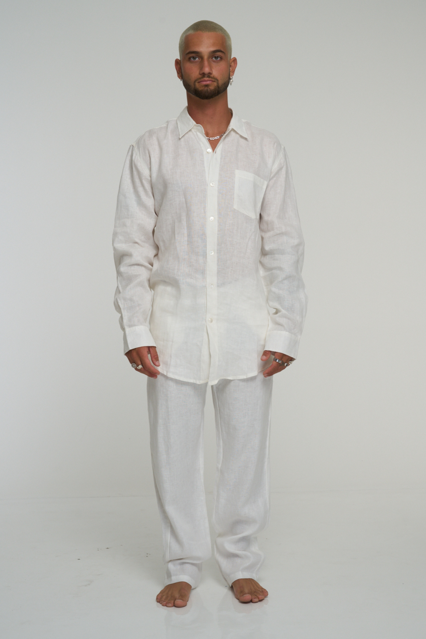 MORRISON LONG SLEEVE SHIRT | LINEN | WHITE