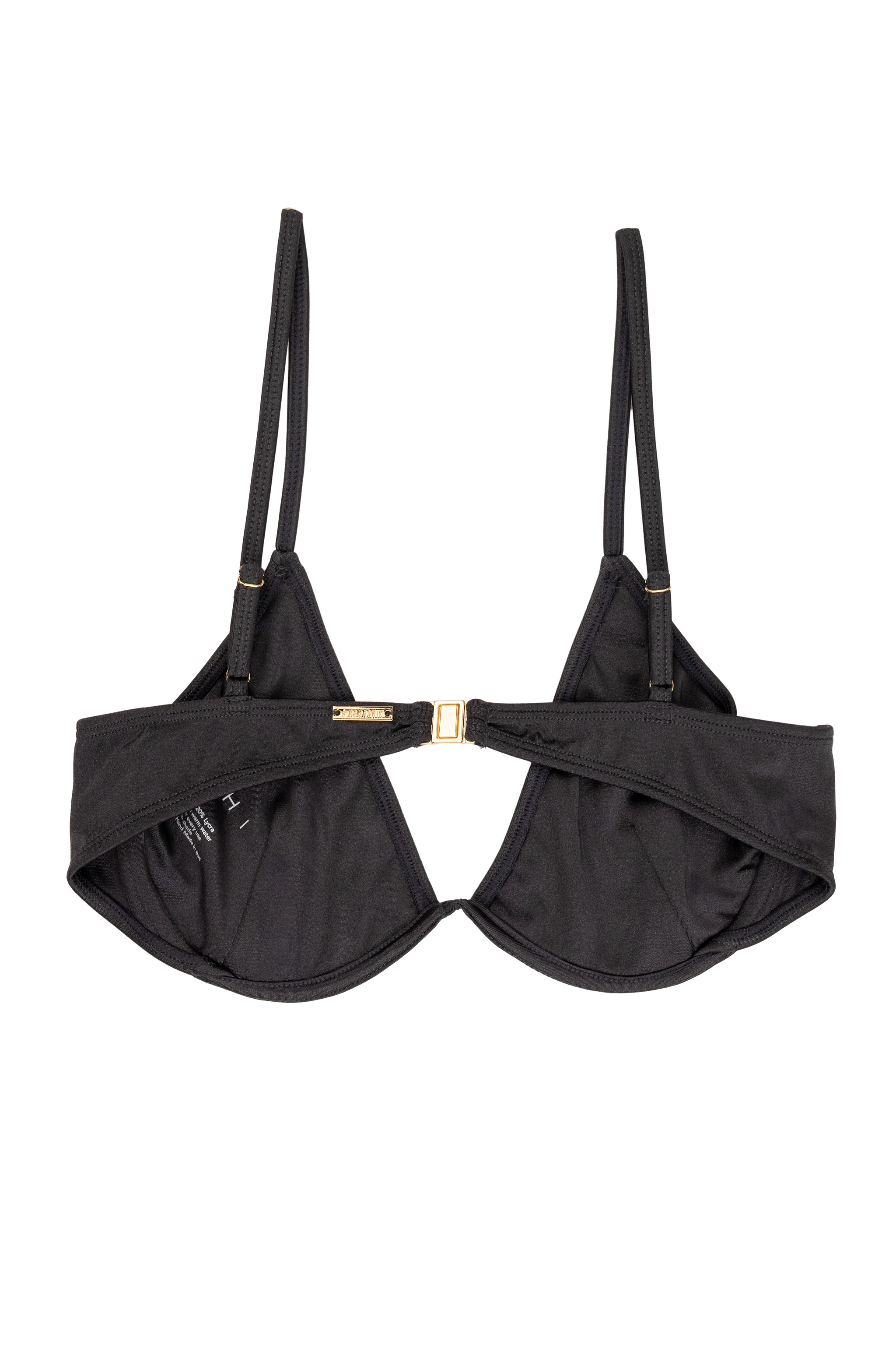 Buku Underwire Bra Cup Bikini Top - Metallic Charcoal