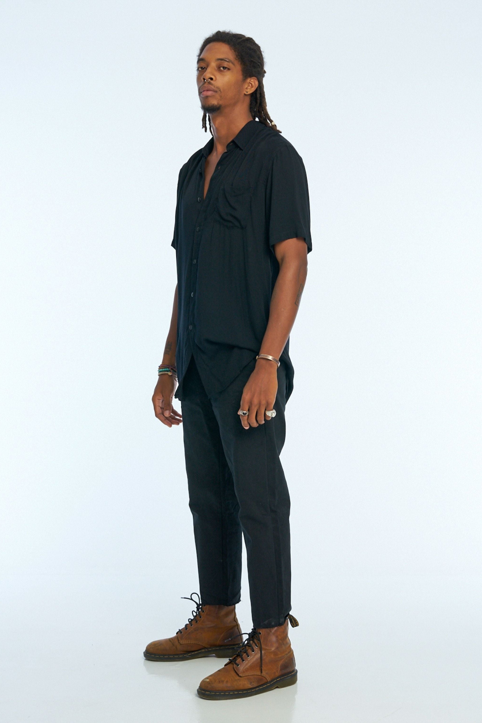 VERONA SHORT SLEEVE SHIRT | BAMBOO | BLACK