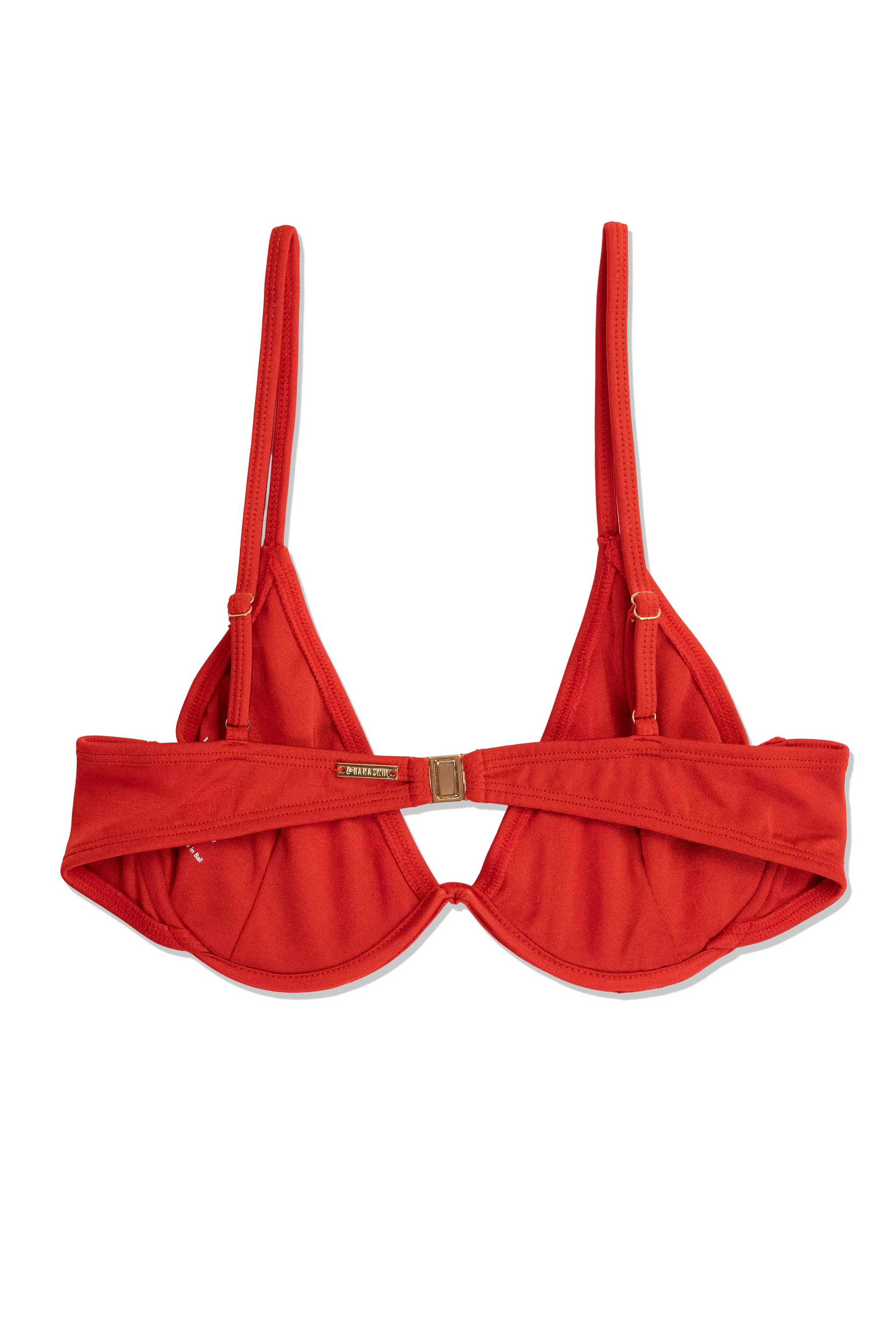 Buku Underwire Bra Cup Bikini Top - Metallic Red