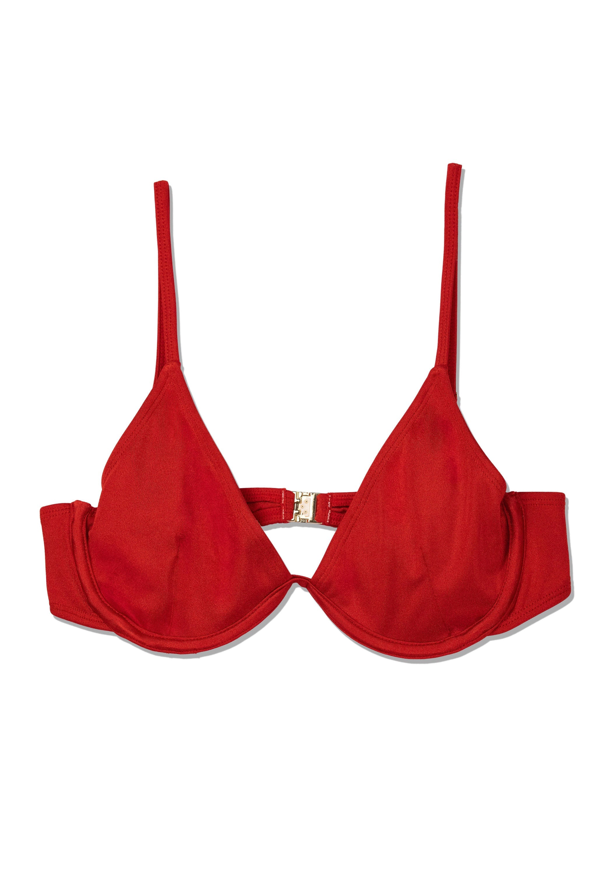 Buku Underwire Bra Cup Bikini Top - Metallic Red